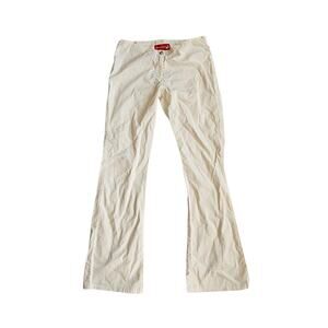 Y2k Euro Pants Low-Rise Flared Cream Wild Easy - Size 28